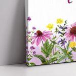 Πίνακας σε καμβά Καλώς ήρθατε στη βάπτιση μου καλοκαιρινά ζωγραφιστά λουλούδια Καμβάς τελαρωμένος