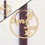 Wooden name for candle, circle stars