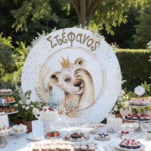 Wooden printed sign, Shy lion 2