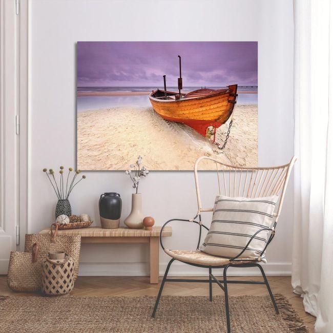 Πίνακας σε καμβά Boat on sand