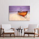 Canvas print Boat on sand