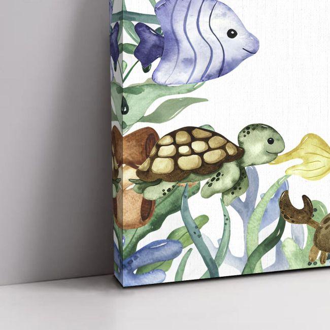 Canvas print baptism, Sea bottom watercolor