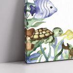 Canvas print baptism, Sea bottom watercolor