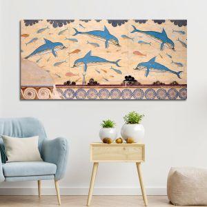 Canvas print Knossos Dolphins panoramic