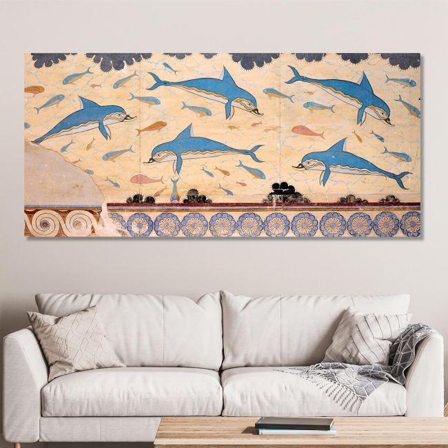 Canvas print Knossos Dolphins panoramic