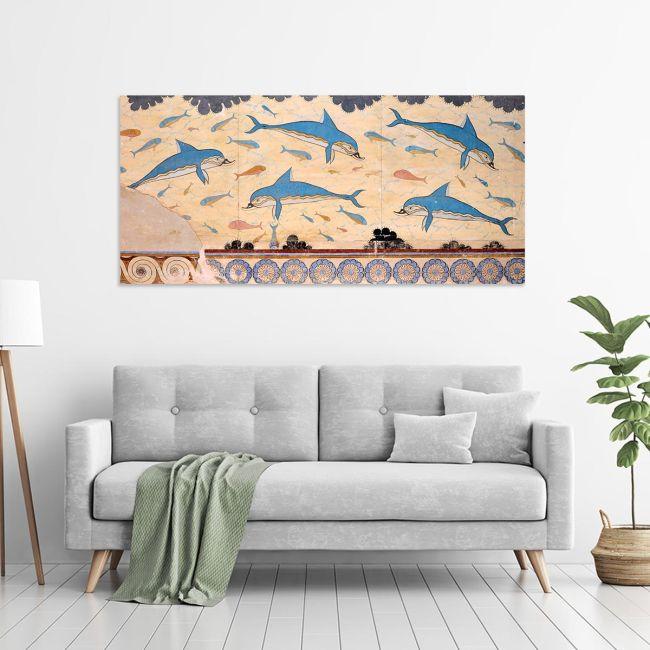 Canvas print Knossos Dolphins panoramic
