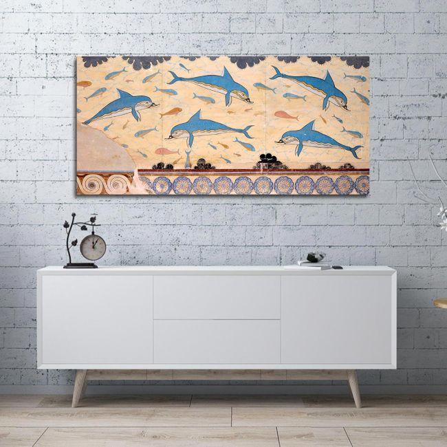Canvas print Knossos Dolphins panoramic
