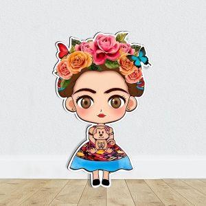 Wooden figure printed Frida Kahlo 2