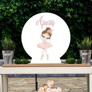 Wooden printed sign, Ballerina pink dress