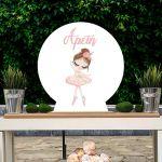 Wooden printed sign, Ballerina pink dress