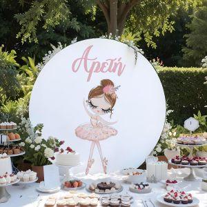 Wooden printed sign, Ballerina pink dress 2