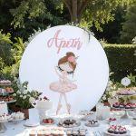 Wooden printed sign, Ballerina pink dress