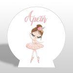 Wooden printed sign, Ballerina pink dress