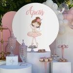Wooden printed sign, Ballerina pink dress