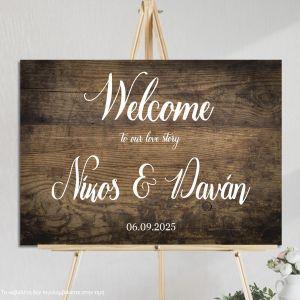 Wooden sign Wedding,Welcome to our love story