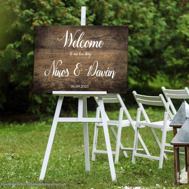 Wooden sign Wedding,Welcome to our love story