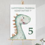 Canvas print birthday. dinosaur