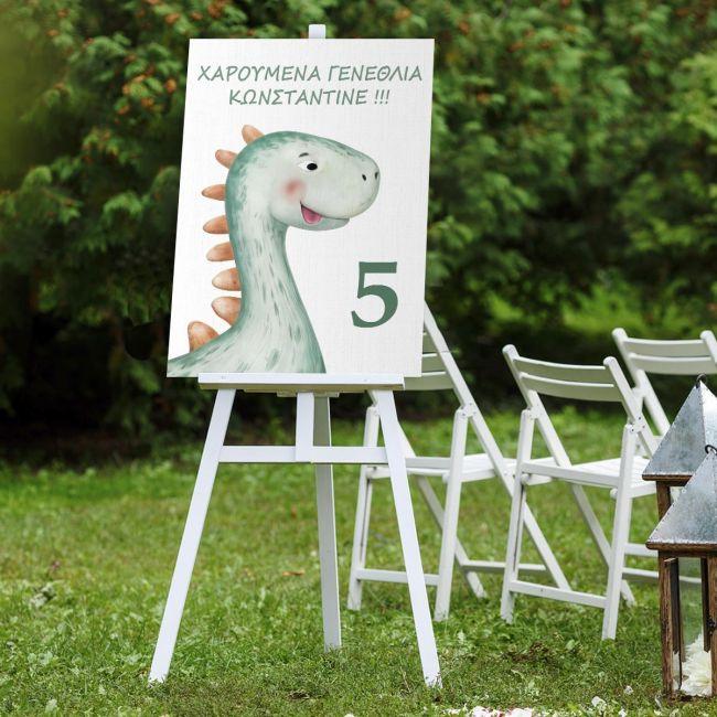 Canvas print birthday. dinosaur