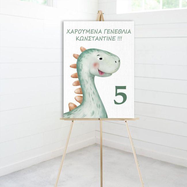 Canvas print birthday. dinosaur