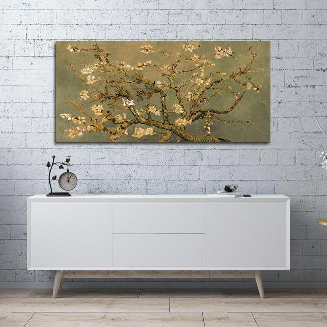 Canvas print Blossoming almond tree (brown) detail, Vincent van Gogh