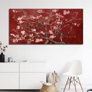 Canvas print Blossoming almond tree (red) detail, Vincent van Gogh