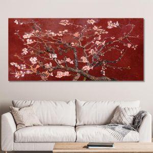 Πίνακας ζωγραφικής Blossoming almond tree (red) detail Vincent van Gogh Καμβάς τελαρωμένος Όψη 1 2