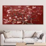 Πίνακας ζωγραφικής Blossoming almond tree (red) detail, Vincent van Gogh