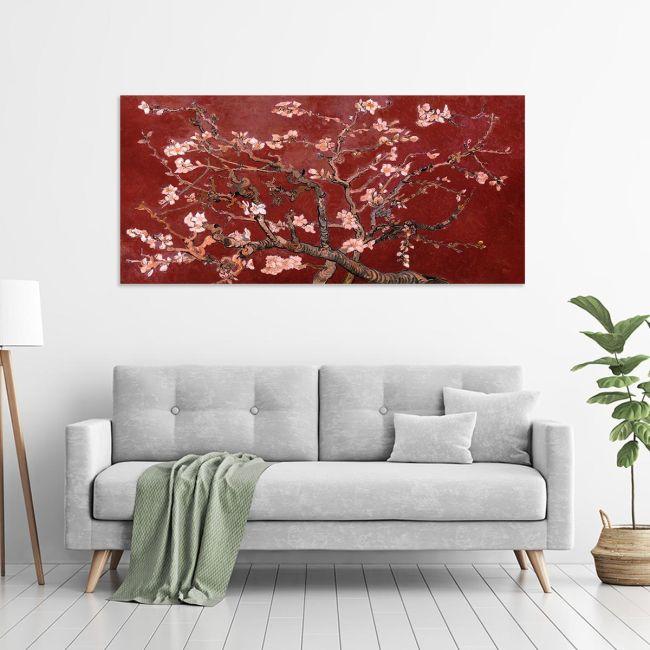 Πίνακας ζωγραφικής Blossoming almond tree (red) detail, Vincent van Gogh