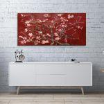 Canvas print Blossoming almond tree (red) detail, Vincent van Gogh