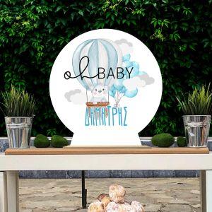 Wooden sign Elephant Koala watercolor with balloons