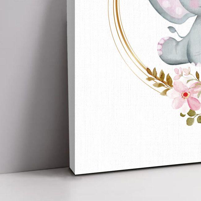 Canvas print welcome to my baptism, Girl baby Elephant
