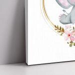 Canvas print welcome to my baptism, Girl baby Elephant