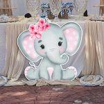 Wooden figure Elephant watercolor girly with flowers