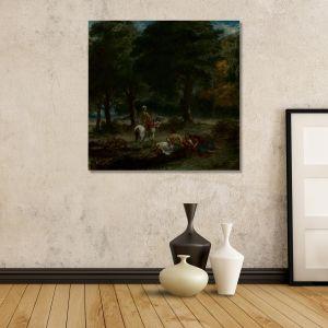 Canvas print Greek riders, resting, Eugene Delacroix
