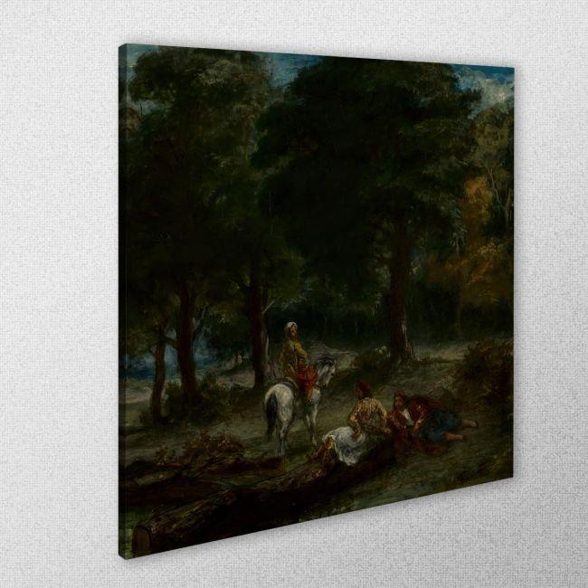 Canvas print Greek riders, resting, Eugene Delacroix