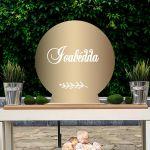 Wooden printed sign, Golden circle flowers personalized