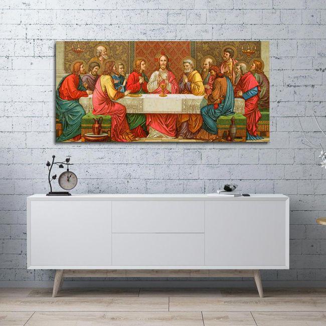 Πίνακας σε καμβά Μυστικός δείπνος, πανοραμικός