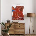 Canvas print The red bicycle rider reart, (original Fasianos)