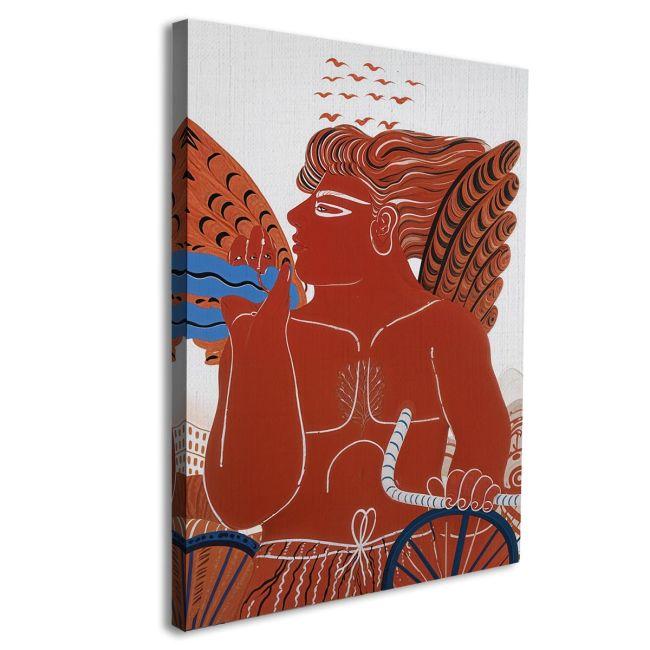 Πίνακας ζωγραφικής Ο κόκκινος ποδηλάτης reart (original Φασιανός)