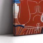 Canvas print The red bicycle rider reart, (original Fasianos)