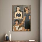 Canvas print Three young women reart, (original Sikeliotis)