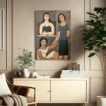 Canvas print Three young women reart, (original Sikeliotis)