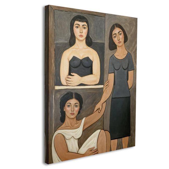 Canvas print Three young women reart, (original Sikeliotis)