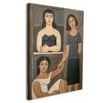 Canvas print Three young women reart, (original Sikeliotis)