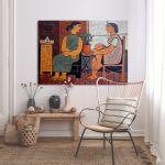 Canvas print Conversation reart, (original Sikeliotis)