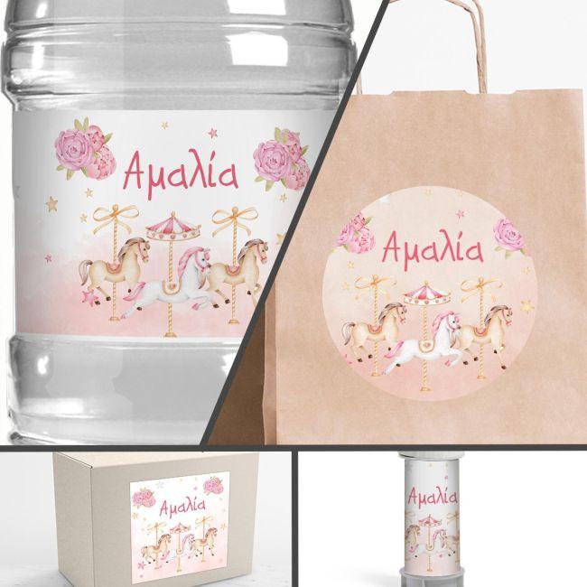 Sticker label Carousel Horses