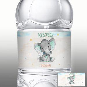 Sticker label Elephant Mint with flowers 2