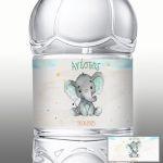 Sticker label Elephant Mint with flowers