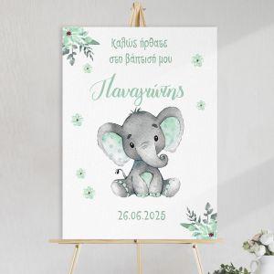 Canvas print welcome to my baptism,Elephantmint with flowers