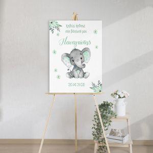 Canvas print welcome to my baptism,Elephantmint with flowers 2